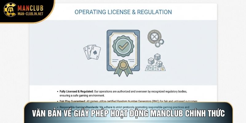 Văn bản về giấy phép hoạt động Manclub chính thức